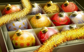 Christmas Balls Box Wallpaper