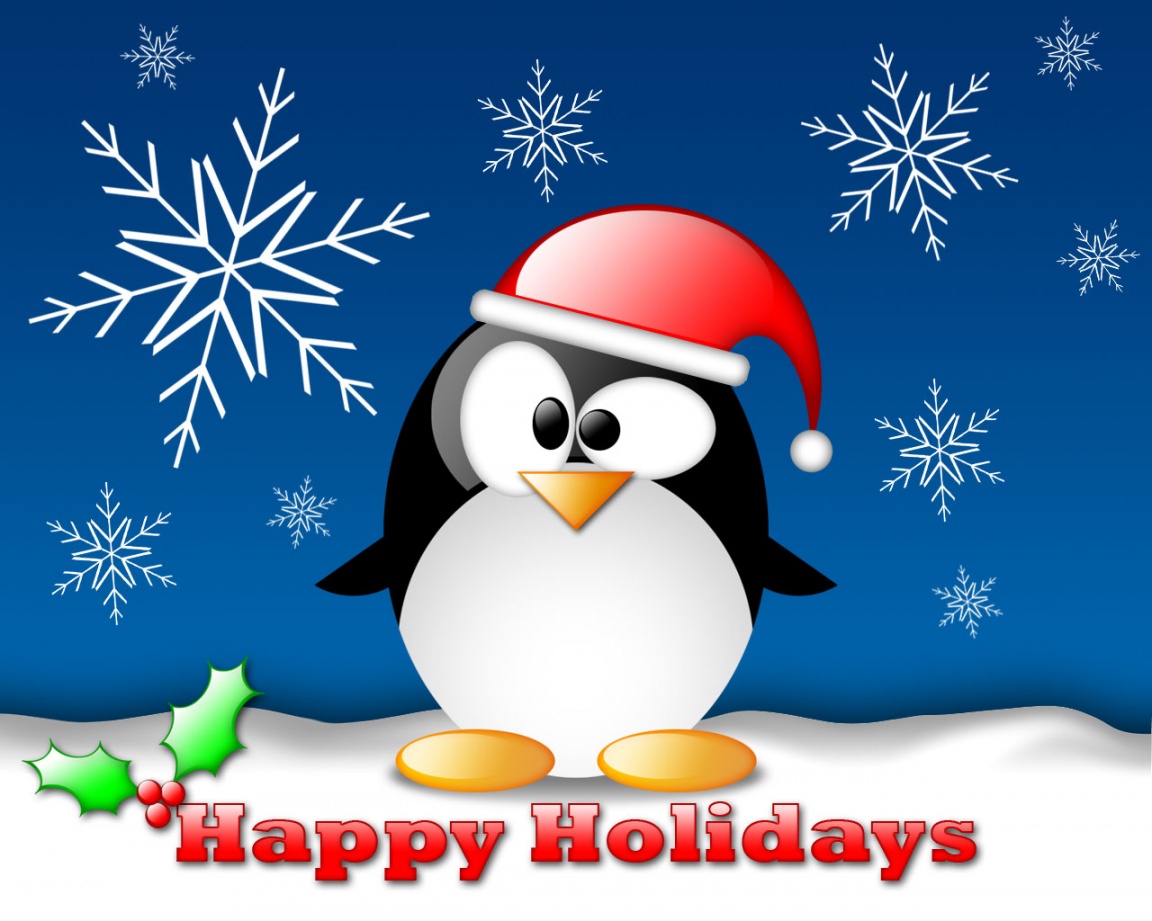 Wallpaper snow, winter, penguin, linux, bear, new year, happy new