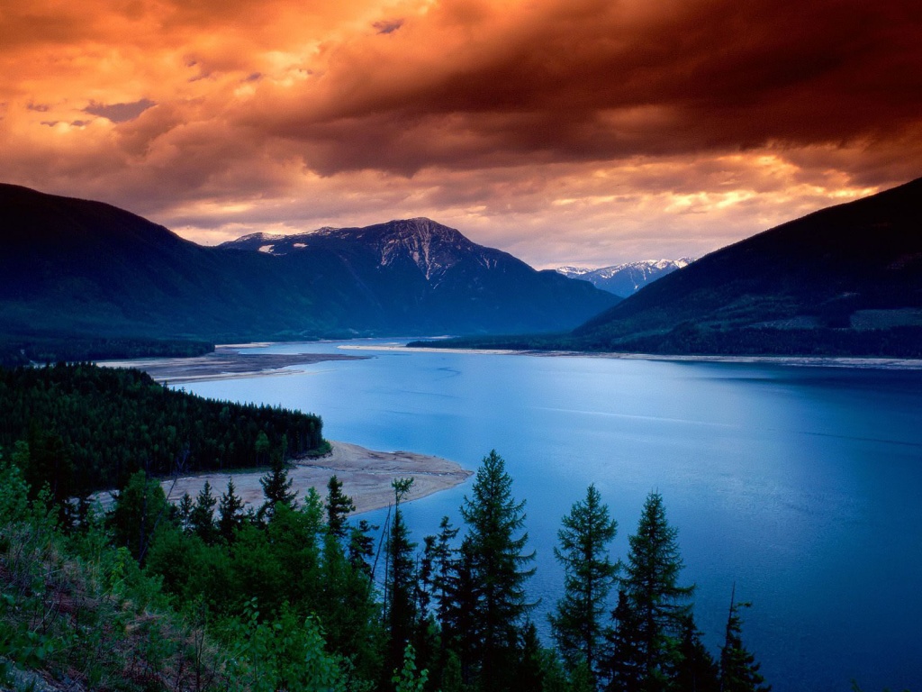 Lake and mountains - scenery wallpaper