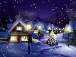 Бесплатные заставки на Новый Год - Заставка Рождественский Снегопад