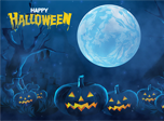 Бесплатные анимированные заставки - Заставка Лунный Хэллоуин