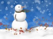 Snowman on blue Предпросмотр Обоев