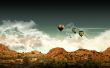 Balloons over hills Wallpaper Preview