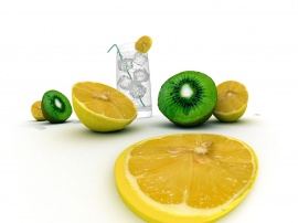 Lemons and kiwi Обои