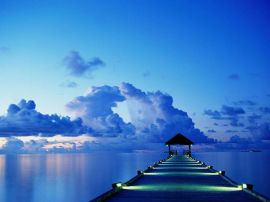 Blue dock Wallpaper