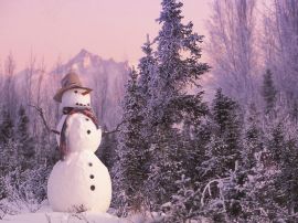 Frosty snowman Wallpaper