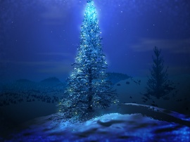 Blue Christmas tree Обои