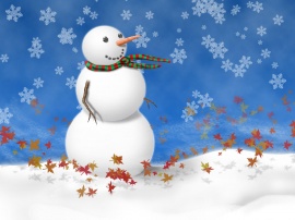 Snowman on blue Обои