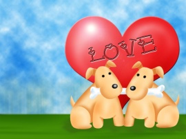 Happy dogs heart Wallpaper