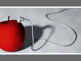 Listen to red apple Wallpaper