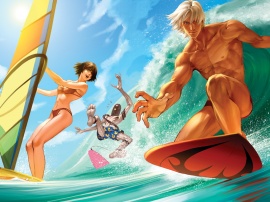 Summer surfing Wallpaper