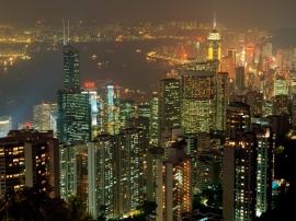 Hong Kong lights Обои