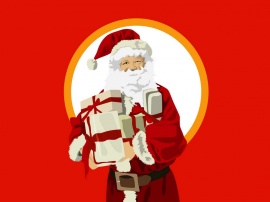 Santa Claus in Red Обои