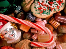 Sweet Santa Candy Обои