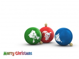 3 Christmas Globes Wallpaper