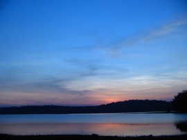 Twilight Over Lake Wallpaper