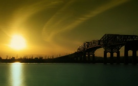 Across river bridge Обои