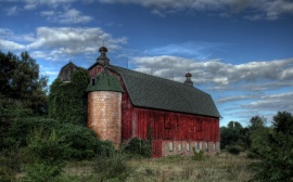 Old Red Barn Обои