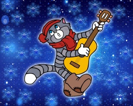 Guitar Carol Cat Wallpaper