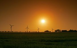 Windmills at sunset Wallpaper