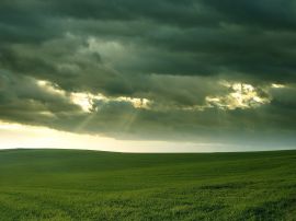 Clouds above field Wallpaper