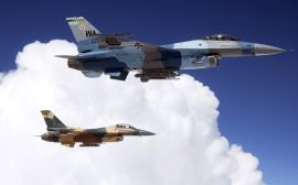 F16s over clouds Обои