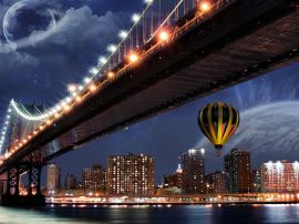 A balloon in the city Обои